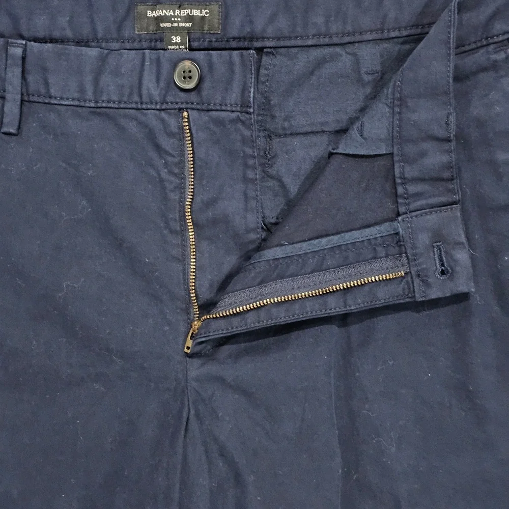 Banana Republic Shorts Mens‎ 38 Navy Lived-In Short Chino Twill Cotton Casual 9